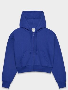Aritzia Cobalt Blue Full-Zip Hooded Sweatshirt